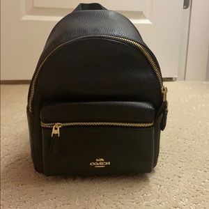 Coach black mini backpack